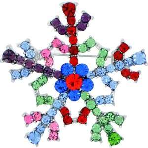   Austrian Crystal Snowflake Christmas Gift Holiday Pin Brooch Jewelry