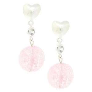 Sterling Silver 925 Pink Cracked Glass CZ Earrings ``` Special 20% off 