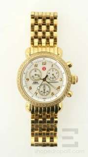 Michele CSX Chronograph Gold, Mother of Pearl & Diamond Bezel Watch 