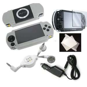 PSP 2000 Deluxe Travel Kit Clear Skin 4 in 1 Skin Car/travel Charger 