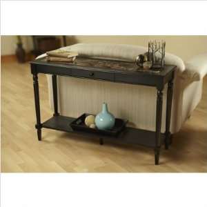   French Country Console Table with Faux Marble Top