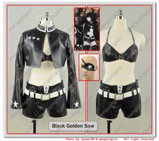 Black Rock Shooter Black Gold Saw cosplay costume ANY SIZE