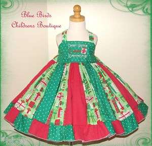 Green Santa Christmas Cutie HOLIDAY Dress Pageant BBCB BOUTIQUE 2T/3T 