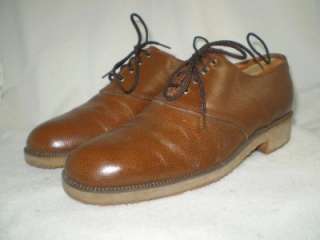   Pebble Grain leather Saddle oxfords Vibram soles Brown USA 9 D  