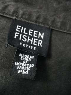 EILEEN FISHER Drab Black Cotton jacket Petites Sz PM  
