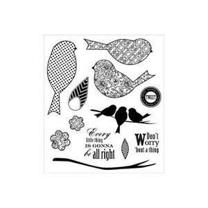 Stampers Anonymous Darcies Cling Rubber Stamps three Littel Birds 2Pk