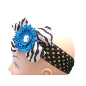   Toddler Hair Bows Crochet flower Black head band: Kitchen & Dining