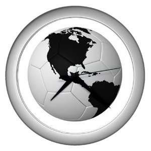  World Soccer Wall Clock (Silver)