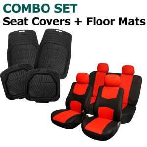  FH FB050114 + R11405: Red Modern Flat Cloth Seat Covers 