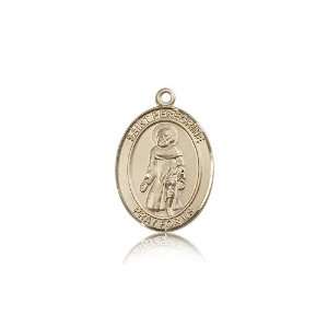 14kt Gold St. Saint Peregrine Laziosi Medal 3/4 x 1/2 Inches 8088KT 
