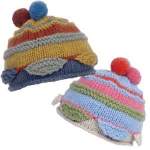 Ambler Mountain Petal Pom Kids Hand Knit Hat: Sports 