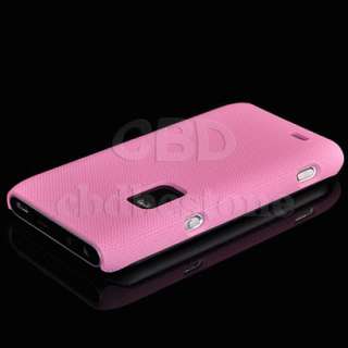 Hard Rubber Mesh Case Cover Coating For Nokia E7 Pink  