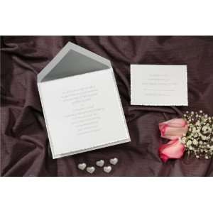  Silver Deckled Edge Square Wedding Invitations: Health 