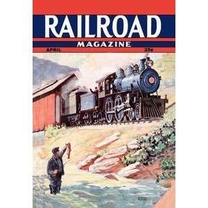 Vintage Art Railroad Magazine Fisherman and Engineers, 1943   06104 9
