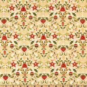   Christmas Foliage Cream Fabric By The Yard: Arts, Crafts & Sewing