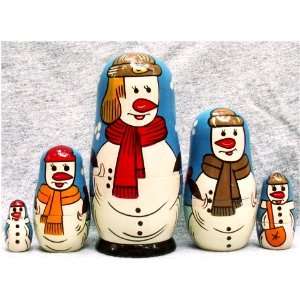  Snowman Family Nesting Stacking Dolls 4 
