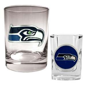  Seattle Seahawks NFL Rocks Glass & Shot Glass Set 