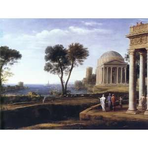   Mounted Print Lorrain Landscape with Aeneas at Delos
