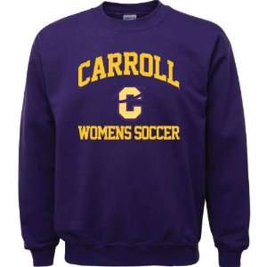 Carroll College Fighting Saints Purple Womens Soccer Arch Crewneck 