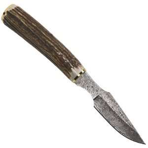 Ruko Caper Damascus Knife   RMEF Limited Edition, Fixed Blade 
