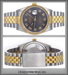 Rolex Datejust Mens 2 Tone Watch w/ Jubilee Dial 16233  