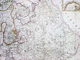 1766 D Anville Antique Map of Russia, Estonia, Latvia  