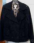 delia s l navy wool blend light weight peacoat excll