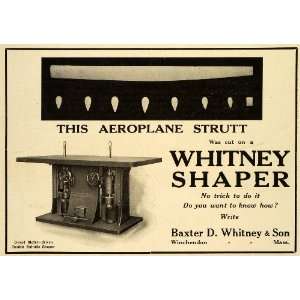  1918 Ad Baxter D. Whitney Son Shaper Machine Tool Vintage 