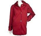 DENNIS BASSO  1X RED SATIN WATER RESISTANT JACKET TRENCH COAT 18W 