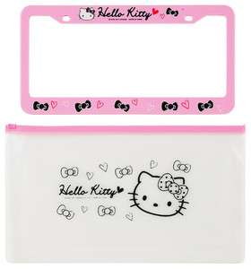 NEW SANRIO HELLO KITTY PINK CAR VEHICLE LICENSE PLATE FRAME  