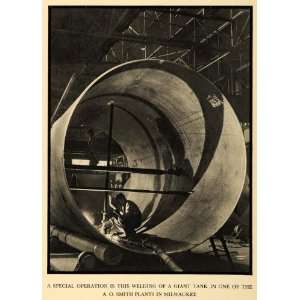  1930 Print Welding Giant Tank A O Smith Plant Milwaukee 
