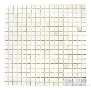  Mosaic solid 5/8 squares in china white polished mesh 