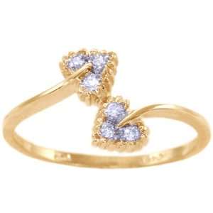   14K Yellow Gold Diamond Promise Ring Diamond, size6: diViene: Jewelry