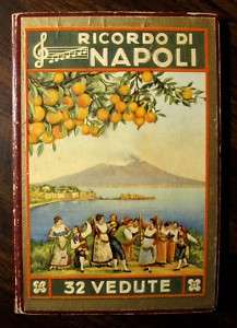 RICORDO DI NAPOLI ITALY NAPLES Antique Book of 32 Views  