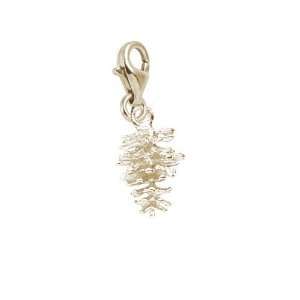  Rembrandt Charms Pine Cone Charm with Lobster Clasp, Gold 