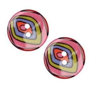  Fashion Button 1 Confetti Circles Pink/Green By The 