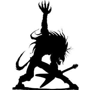  Devil Silhoulette Rock and Roll Gothic 5 Inch Black Decal 