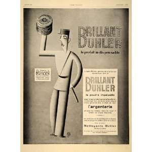  1929 French Ad Art Deco Paolo Garretto Brillant Buhler 