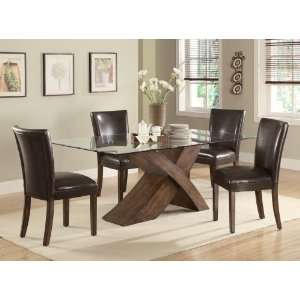  The Simple Stores Holland Glass Top Rectangular Dining Set 