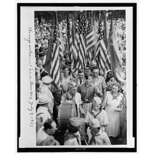  Earl Russell Browder,1891 1973,Rally,American Flags