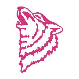    Wolf Howling PINK Vinyl window decal sticker: Office Products