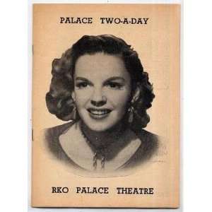   Judy Garland Palace Two a Day Program RKO Palace 1951 