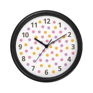    pink polka dots Cute Wall Clock by 