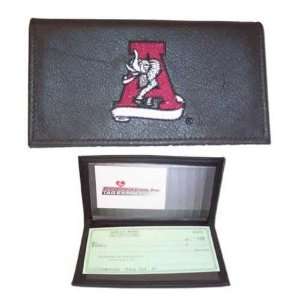  Alabama Crimson Tide Black Embroidered Leather Checkbook 