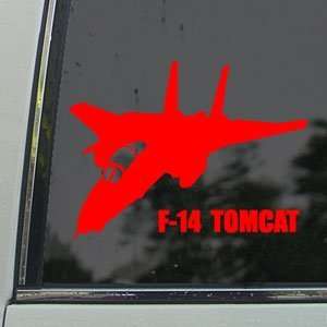  F 14 Tomcat Facing Left NAVY Red Decal Window Red Sticker 