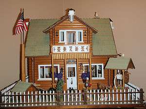 Handcrafted Wood Log Cabin Wooden Bird House Sheriff Jail Bird Duplex