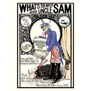 Whats the Matter with Uncle Sam   12x18 Framed Print in Black Frame 
