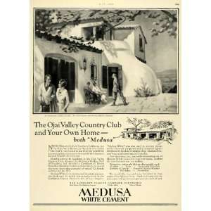 1925 Ad Ojai Valley Country Club Pasadena CA Sandusky Cement Medusa 