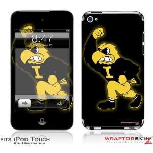   : iPod Touch 4G Skin   Iowa Hawkeyes Herky on Black: Everything Else