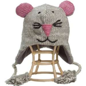    Hat Animal Character 100 % Wool with Fleece mousey 